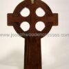 16 Inch Mahogany Celtic Cross with Brass Inlay back