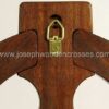 16 Inch Mahogany Celtic Cross with Brass Inlay back closeup