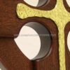16 Inch Mahogany Celtic Cross with Brass Inlay inlay closeup