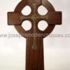 16 Inch Mahogany Celtic Cross with Bronze Resin Inlay