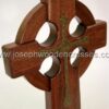 16 Inch Mahogany Celtic Cross with Bronze Resin Inlay topright