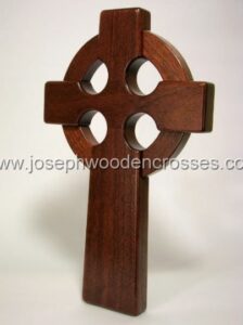 16 Inch Mahogany Irish Celtic Cross front left