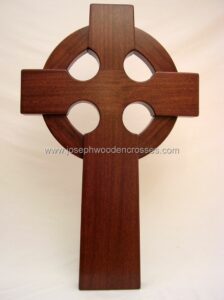 3 Foot Mahogany Irish Celtic Cross front closeup