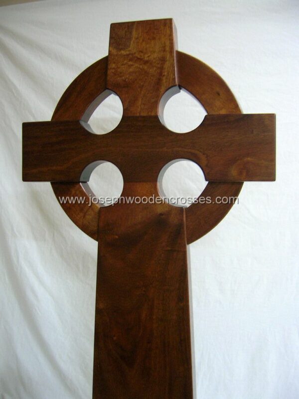 4 Foot Mahogany Celtic Cross bottom left closeup