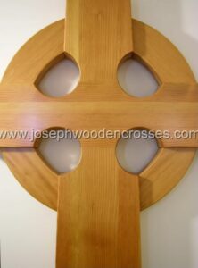 6 Foot Wood Celtic Wall Cross closeup