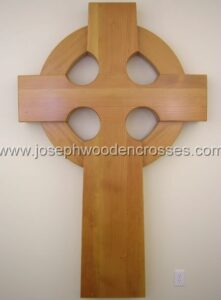 6 Foot Wood Celtic Wall Cross front closeup