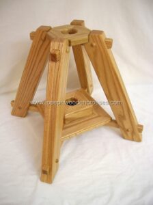 Greek Orthodox processional cross Oak Stand stand closeup