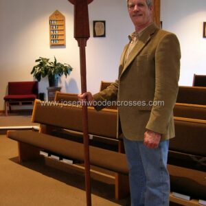 Irish Celtic Processional Cross in Mahogany with Stand