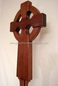 Irish Celtic Processional Cross in Mahogany with Stand bottomleft