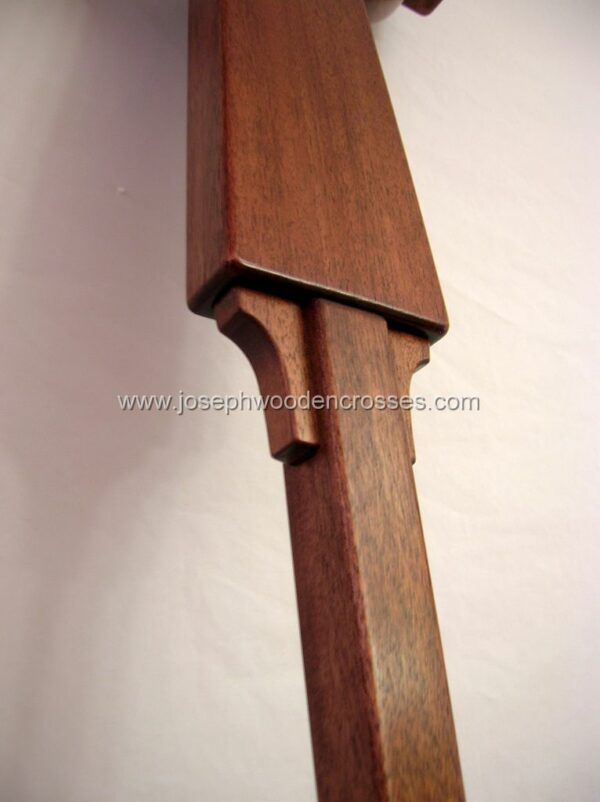 Irish Celtic Processional Cross in Mahogany with Stand closeup