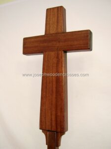 Latin Processional Cross in Mahogany bottom left close