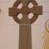 Oak Celtic Processional Cross front right close up joseph wooden crosses
