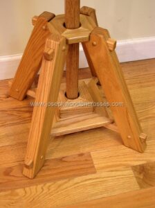 Oak Celtic Processional Cross with Decorative Oak Stand stand with pole