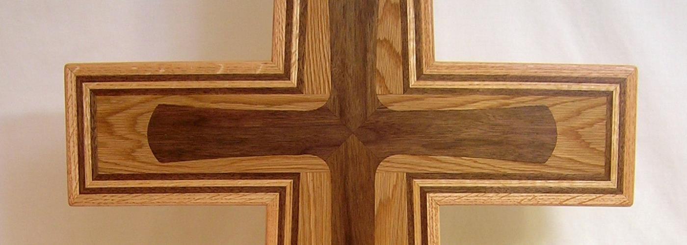 banner latin cross with inlay