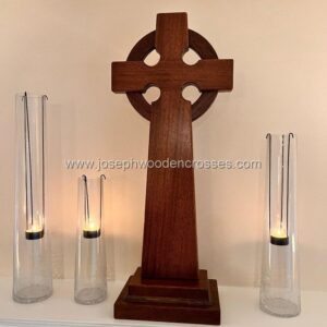 2 Foot Mahogany Celtic Altar Cross PROFILE