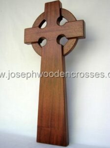 2 Foot Mahogany Celtic Christian Cross FIRST