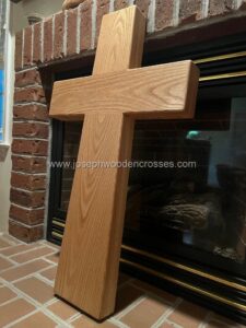 3 Foot Oak Latin Style Christian Cross 4