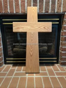 3 Foot Oak Latin Style Christian Cross PROFILE
