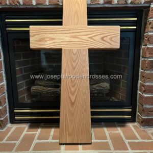 3 Foot Oak Latin Style Christian Cross PROFILE