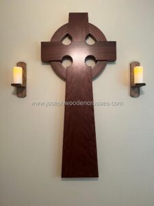 5 Foot Mahogany Celtic Cross 2