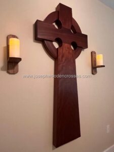 5 Foot Mahogany Celtic Cross 3
