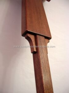 Irish Celtic Processional Cross in mahogany with solid Brass inlay and stand 7